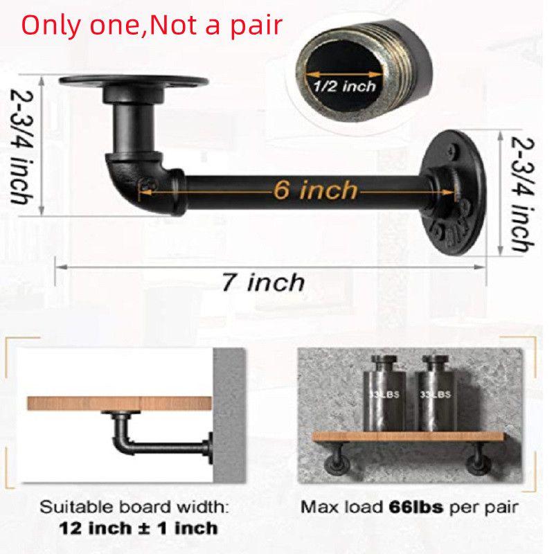 

Iron Shelf Wall Pipe Rack Support Retro Wall Hanging Water Pipe Decoration Rack 4size-1pcs,Not a pair