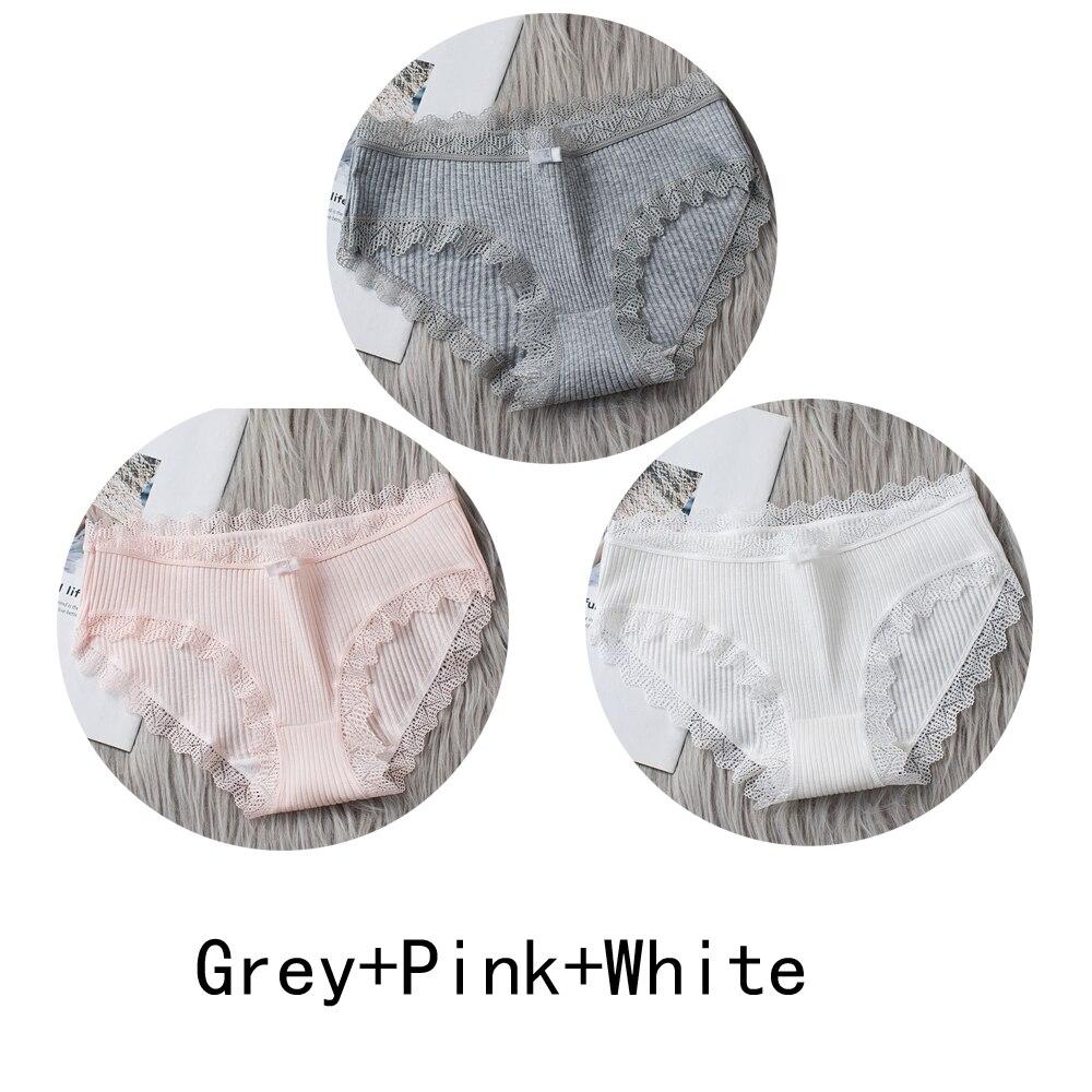 3PCS/lot Cotton Panties Women Comfortable Underwears Sexy Middle-Waisted Underpants Female Lingerie Big Size Ladies Briefs