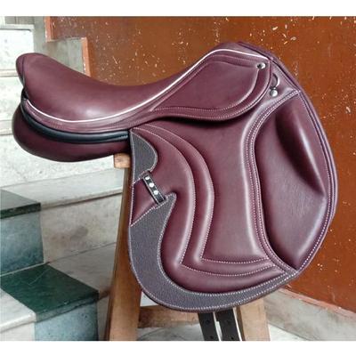 Sella in pelle Salto/Contatto stretto, Doppia falda Archetto intercambiabile, Misura 17", 17.5",18"