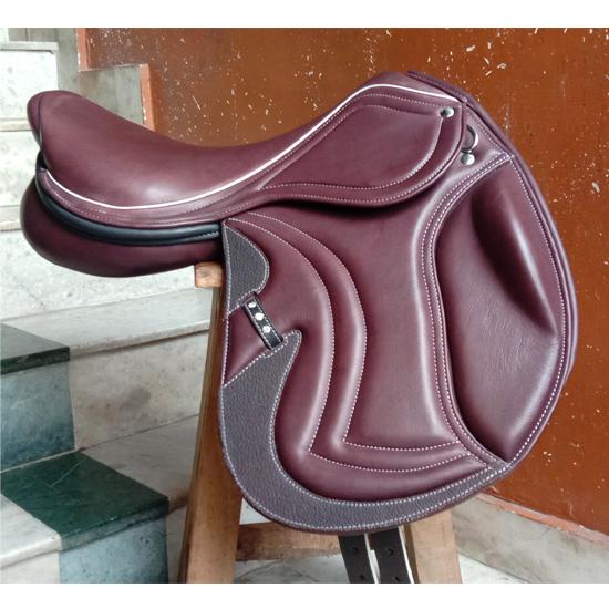 

Кожаное седло для прыжков/близкого контакта, с двойным клапаном и сменными вставками, размер 17 , 17.5 , 18 17.5 inch вишня