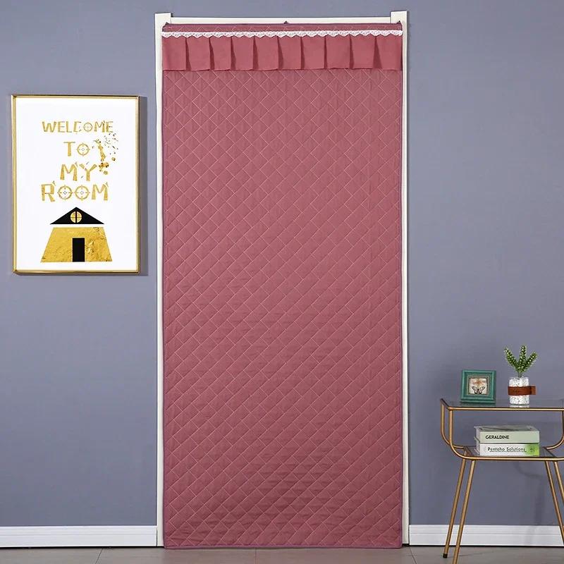 Easy Installation Winter Quilted Design Door Curtain Thick Windproof Cold-proof Thermal Door Curtain Keep Warm Door Screen