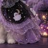 Cat Witch Hat Set Halloween Costume, Cute Ghost Cloak, Funny Pet Costume for Small Pets Festival Outfit, Kitty Cosplay Cape Holiday Party Accessories
