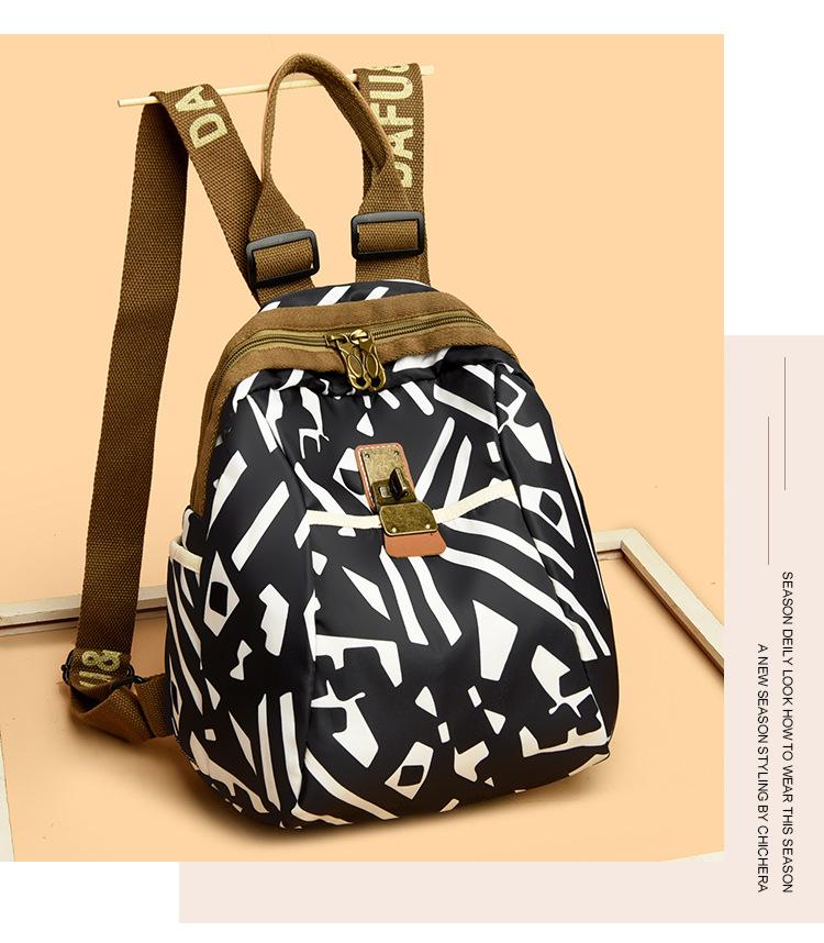 New Ethnic Style Double Shoulder Women's Bag Single Shoulder Crossbody Waterproof Oxford Cloth Women's Backpack