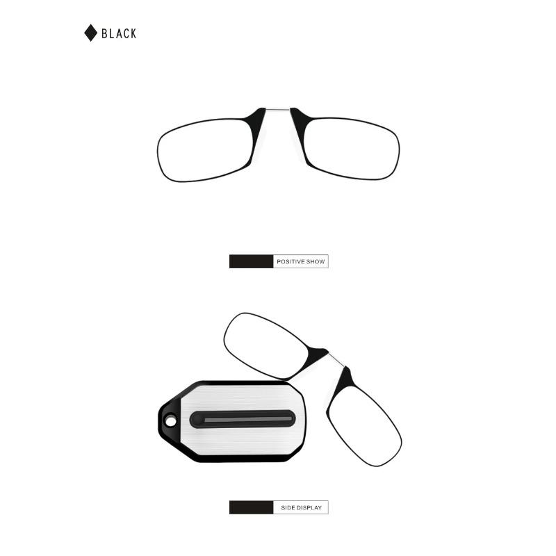 Mini Nose Clip On Reading Glass Men for Women Rimless Portable Magnifying Presbyopic Glasses Eyewear Ladies