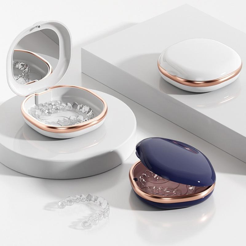 Portable Retainer Case for Braces with Strong Magnetic Lid Easy Transport Storage Box
