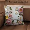 2D Floral Embroidered Pattern Decorative Pillow Covers Pattern Cushion Cover Suitable For Sofa Bedroom Car Pillow Cover