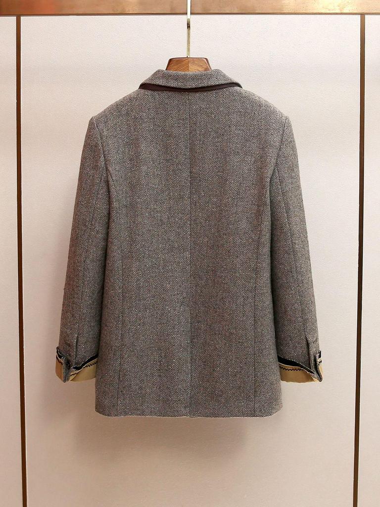 Elegante Completo Donna Autunnale Stile Retrò Francese Giacca e Gonna