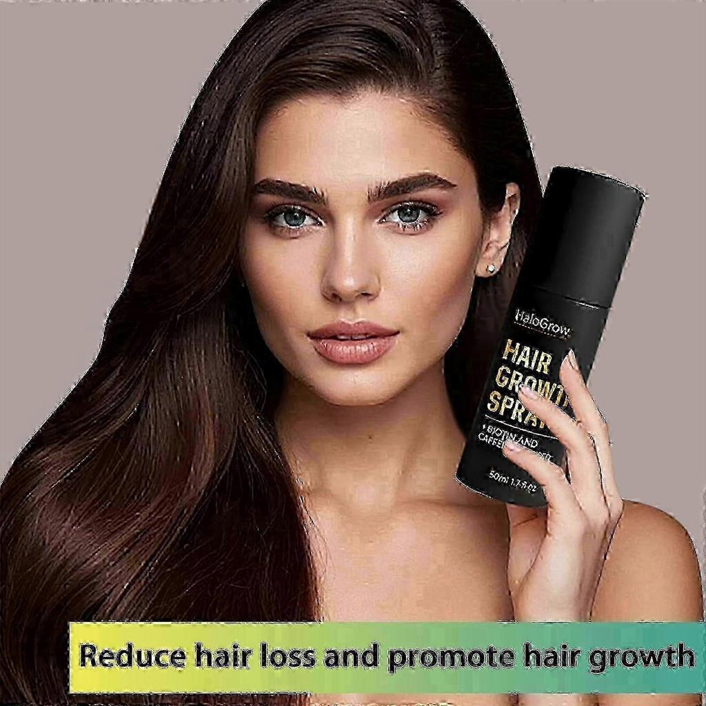 HaloGrow Hair Growth Spray with Biotin & Caffeine - Fast-Acting Hair Regrowth Treatment for Thinning Hair in Men and Women