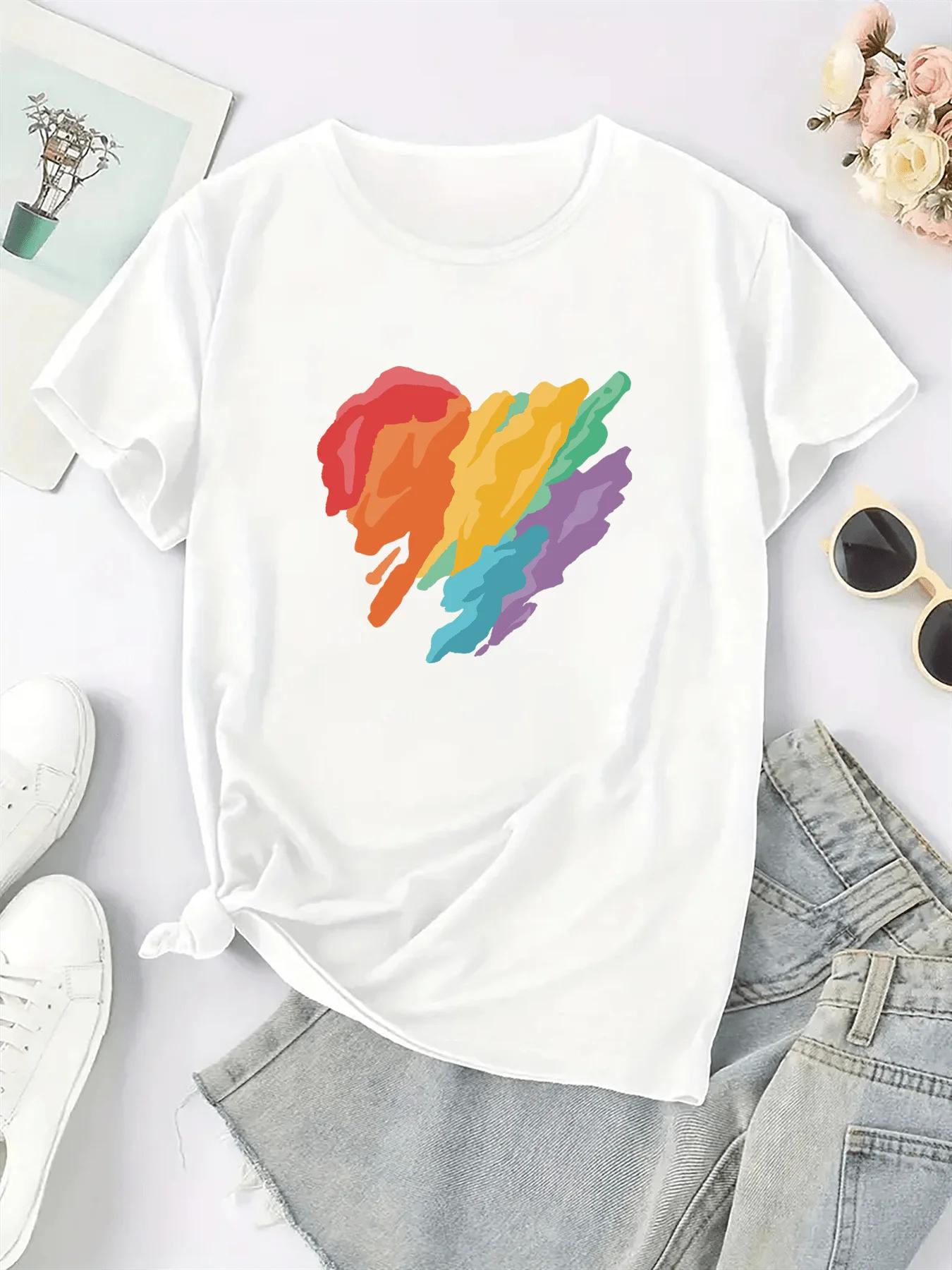 Camisetas inforUnisexs de verano para mujeratuendo informal tela de diseño juguetón Unisexga de cuello redondo ropa con estampad S