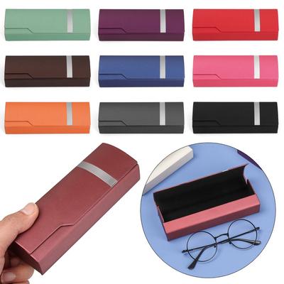 Women Leather PU Reading Eyewear Case Myopia Glasses Box Eyewear Protector Steel Ribbon Glasses Box