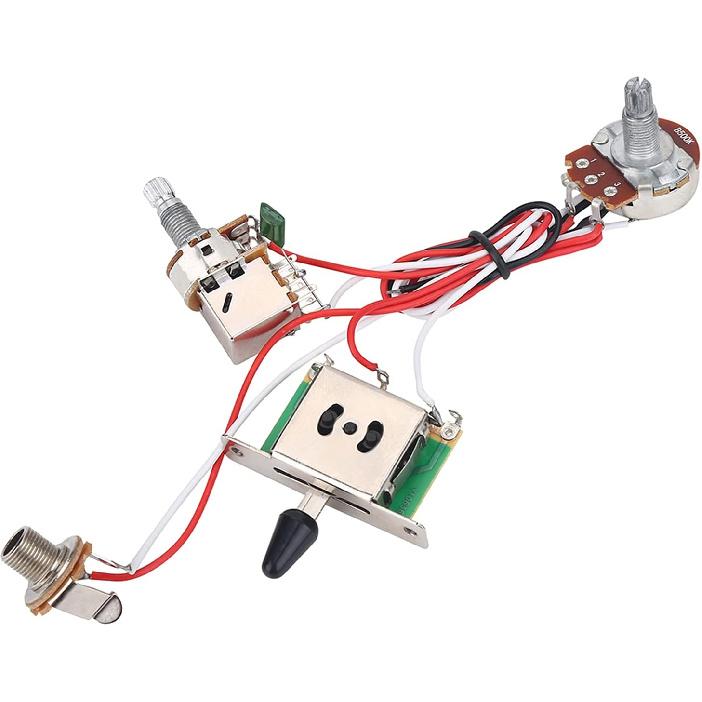Guitar Wiring Harness, 3 Way Toggle Switch Guitar Electric Guitar Wiring Kit 500k Wiring Harness Easy To Install