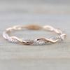 Twist Rope Ring, 18K Gold Plated With Zircon