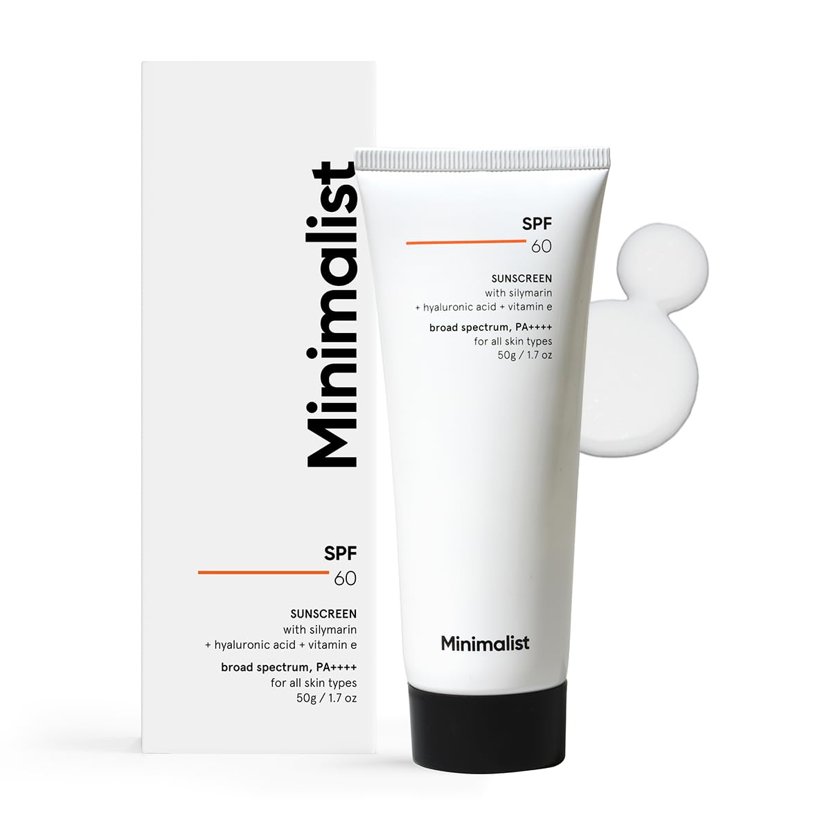 Минималистичный солнцезащитный крем SPF 60 PA ++++ | Безопасен при беременности | Для чувствительной кожи | Солнцезащитный крем широкого спектра действия SPF 50+ с мощными антиоксидантами и продвинутой
