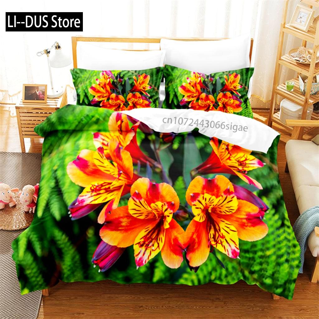 Yellow Flowers Queen Bedding Set Duvet Cover Set Bedding Digital Printing King Size Duvet Cover Set Bedding Set