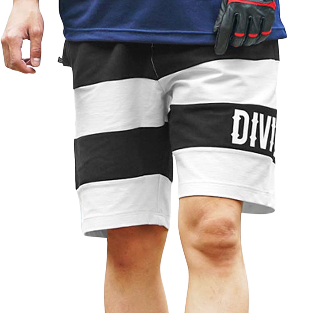 Golf Birder Stretch Above the Belt [DIVINER GOLF] Men's Shorts, Pattern, Sportswear, Material, Knee, Loops, XL, Black/White