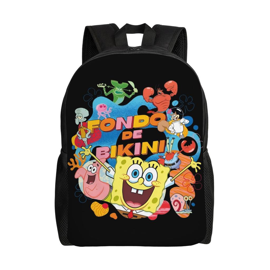 S-Sponges Anime Bobes Backpack for Men Women Waterproof School College Cartoon Bag Print Bookbags