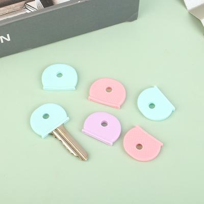 10Pcs Mixed Color Pvc Plastic Keys Caps Topper Elastic Case For Diy Keyring Rubber Head Caps Keys Locks Tags Id Markers