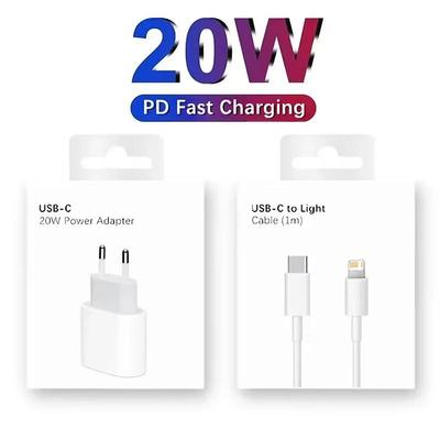 20W PD EU Snelle Wandlader Voor iPhone 11 12 13 Pro XS Max 14 Plus X XR Snel Opladen USB-C Oplaadkabel Met Retaildoos