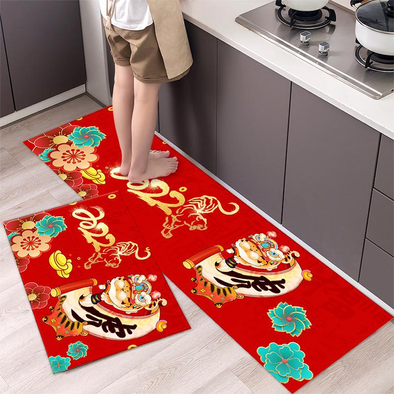 TablewareAnti Fatigue Kitchen Mat Non Slip Thick Cushioned Kitchen Rug Heavy Duty Comfort Standing Mats Waterproof Kitchen Carpet 1Pcs