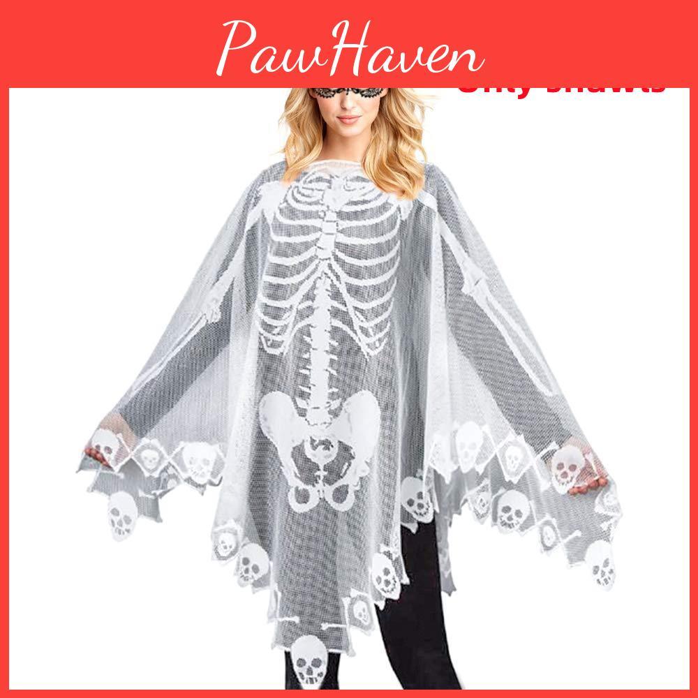 Versatile Skeleton Lace Shawl Ideal For Halloween Or Home Decor