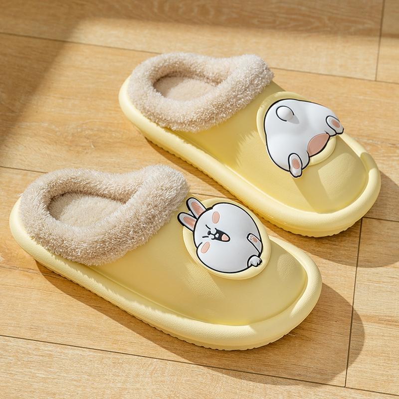 High-top Cotton Shoes Women's Winter Warm Snow Boots Indoor Home Non-slip Thick-soled Bag and Cotton Slippers