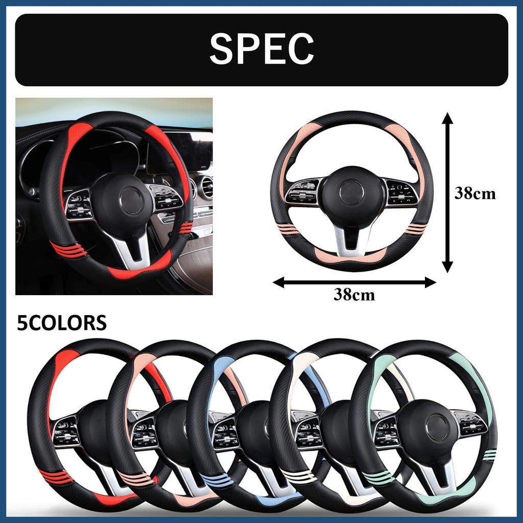 Rowaica Car Steering Wheel Cute Cat Stylish for Kei and Standard 38cm Cover, Ears, Design, Cars, (Pink)