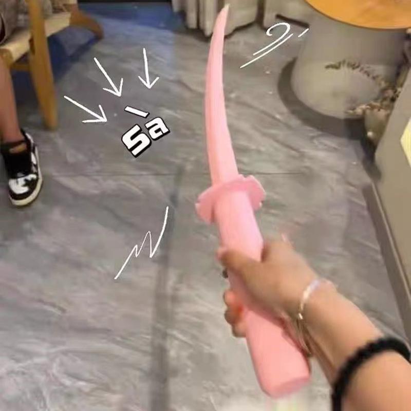 Adult Photobooth Props Japanese 3D Gravity Knife Katana Stretchable Cosplay Decompression Creative Retractable Katana