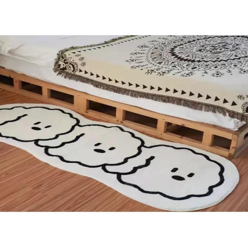 

Роскошный абстрактный ковер с нескользящей подкладкой — удобный и универсальный декор для дома 40cm x 60cm светло-серый