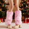 Women Fuzzy Leg Warmers Faux Fur Fluffy Boot Covers Knee High Warm Furry Leg Warmers for Party Dating Christmas Costume