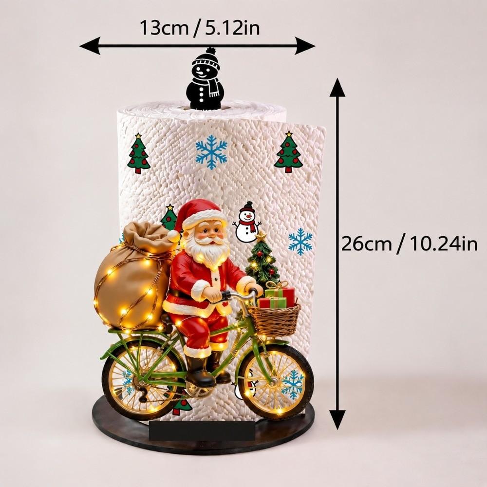 Cartoon Elk Santa Claus Paper Towel Holder For Kitchen Bathroom Dining Room