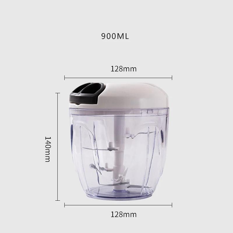 500/900ML Manual Meat Grinder Garlic Chopper Multifunction Vegetable Cutter Chopper Garlic Crusher Kitchen Gadgets