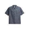 Coach Shirts Men's Blue Lapel Moderate CY559-RF2