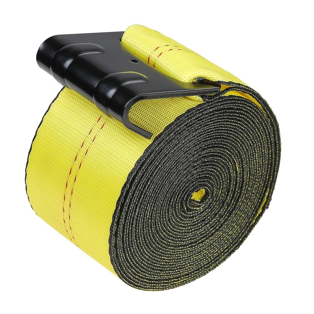 Winch Straps, 4" X 40', 6000 Lbs Load Capacity, 18000 Lbs Break Strength, Truck Straps with Flat Hook, Flatbed Tie Downs Cargo Control for Trailers,