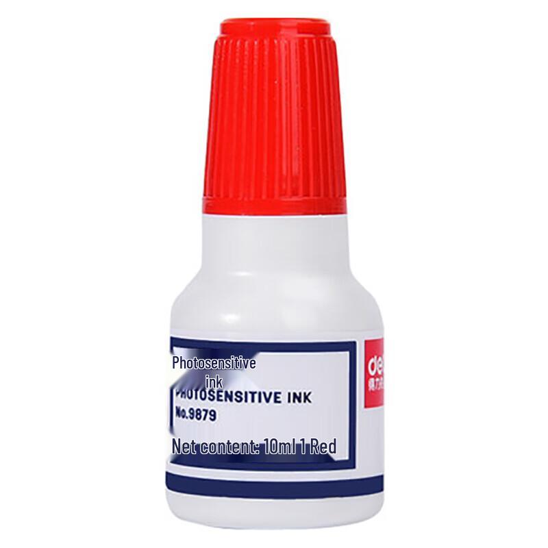 Deli 9879 10ml Red Photosensitive Ink Refill