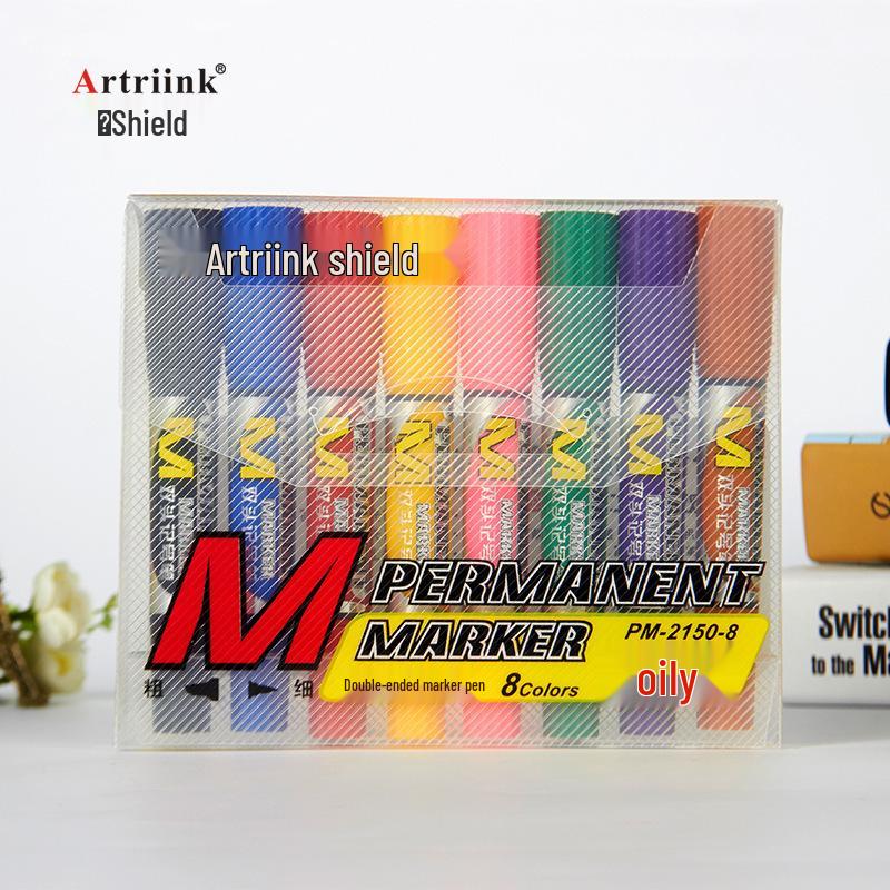 

Shield Double-Headed Oil-Based Marker Pen Set (8/12 Colors) for DIY and Carton Marking.