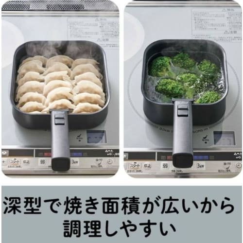 Sutto 5-Piece Induction-Compatible Frying Pan Set (Includes a Square Frying Pan, a Black Frying Pan with Detachable Handles, a Deep Frying Pan S, a De