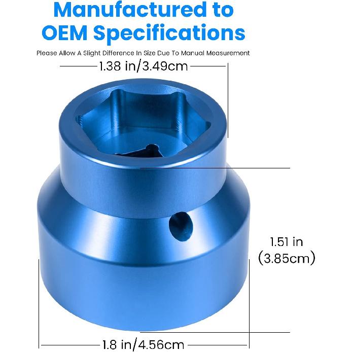 Fuel Filter/Oil Filter Socket 24Mm / 36Mm Reversible Fuel Filter Cap Remover And Taller Assistant For 2003-2010 6.0L / 6.4L Ford Powerstroke Diesel
