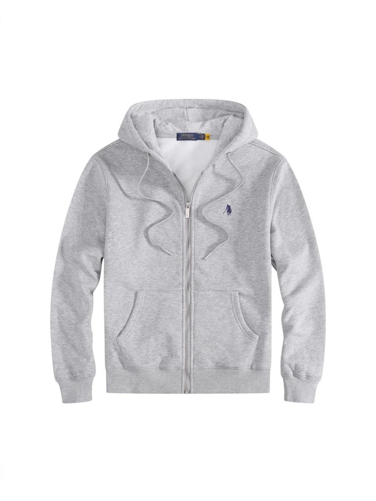 Męski Kardigan z Kapturem RL Little Pony na Podszewce z Polaru - Jesień/Zima Haftowana Jednokolorowa Bluza