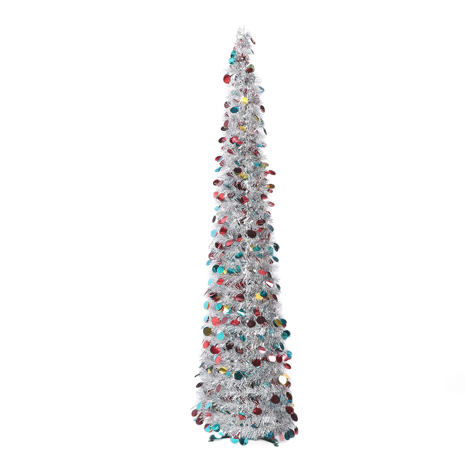 

4.9ft PET Foldable Artificial Xmas Tree Sequin Up Xmas Tree for Home Holiday Decoration
