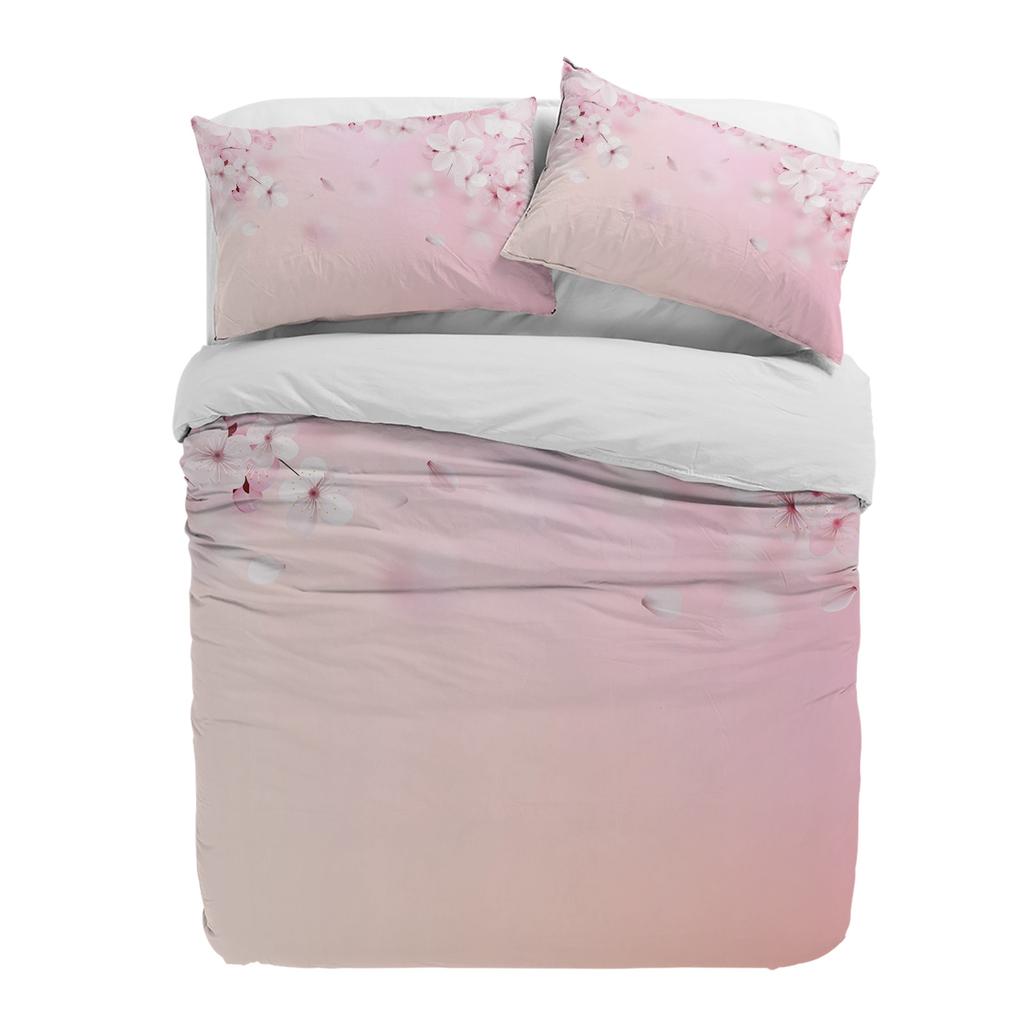 Spring Flower Peach Blossom Pink Cherry Blossoms Duvet Cover With Pillow Case Bedding Set Quilt Cover Double Bed Home Textile