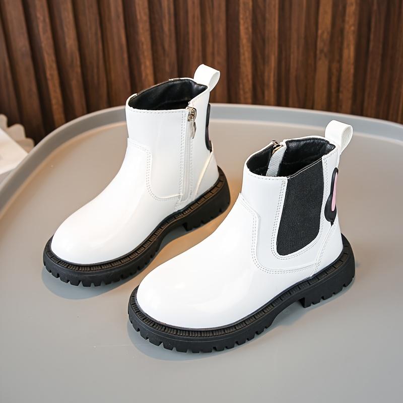 

Девочки Глянцевые PU Сапоги Боковая Молния Круглый Носок Однотонные Высота до Средней Лодыжки Стильная Мода Осенне-Зимние Выходы 26