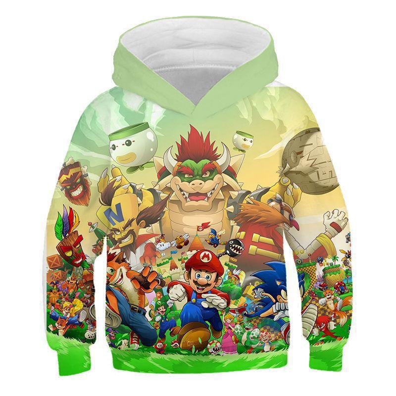 Super Mario Brothers Mario Children's Versatile Sweater Cosplay Spring and Autumn Anime Hoodie Jacket Men