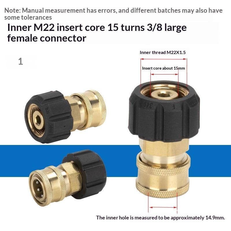 1Pcs Spray Sprinkler Quick Connector, Quick Release M22-14Mm/15Mm To 3/8 And 1/4 Inch Pressure Washer Adapter,