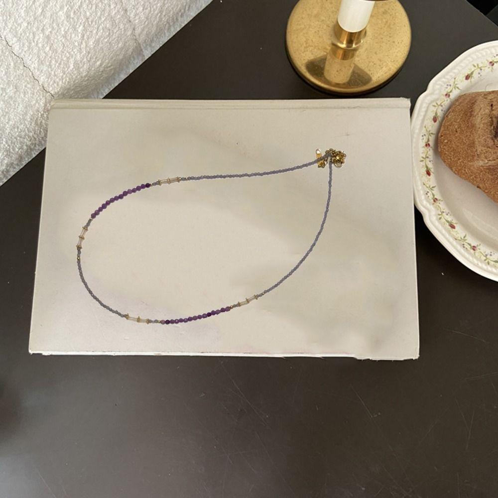 Chinese-style Amethyst Pendant Sweet Charm Dopamine Beads Necklace  Jewelry Accessories