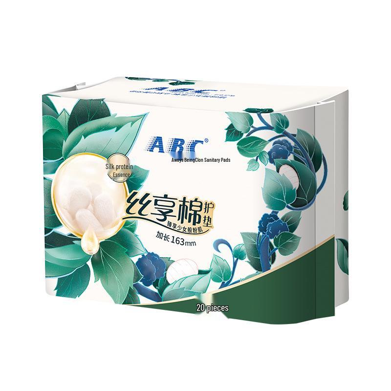 ABC Sanitary Napkin 163mm Silk Cotton Liner, Silk Protein, 20 Pieces Official Genuine Product