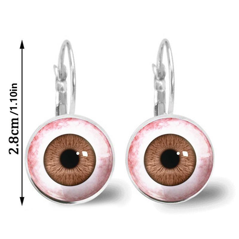Helle Farbe Glas Cabochon Evil Eye Ohrstecker Modeschmuck Trendy Tier Auge Frauen Charms Französisch Ohrring