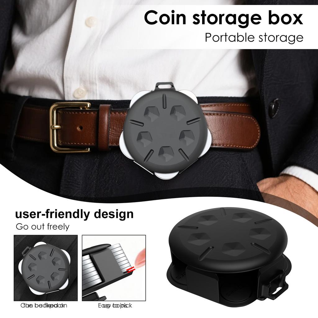 Coin Storage Box Holder Small Money Boxes For Adults Portable Coin Case US Coin Capsules Coin Collection Supplies Coin Container Black
