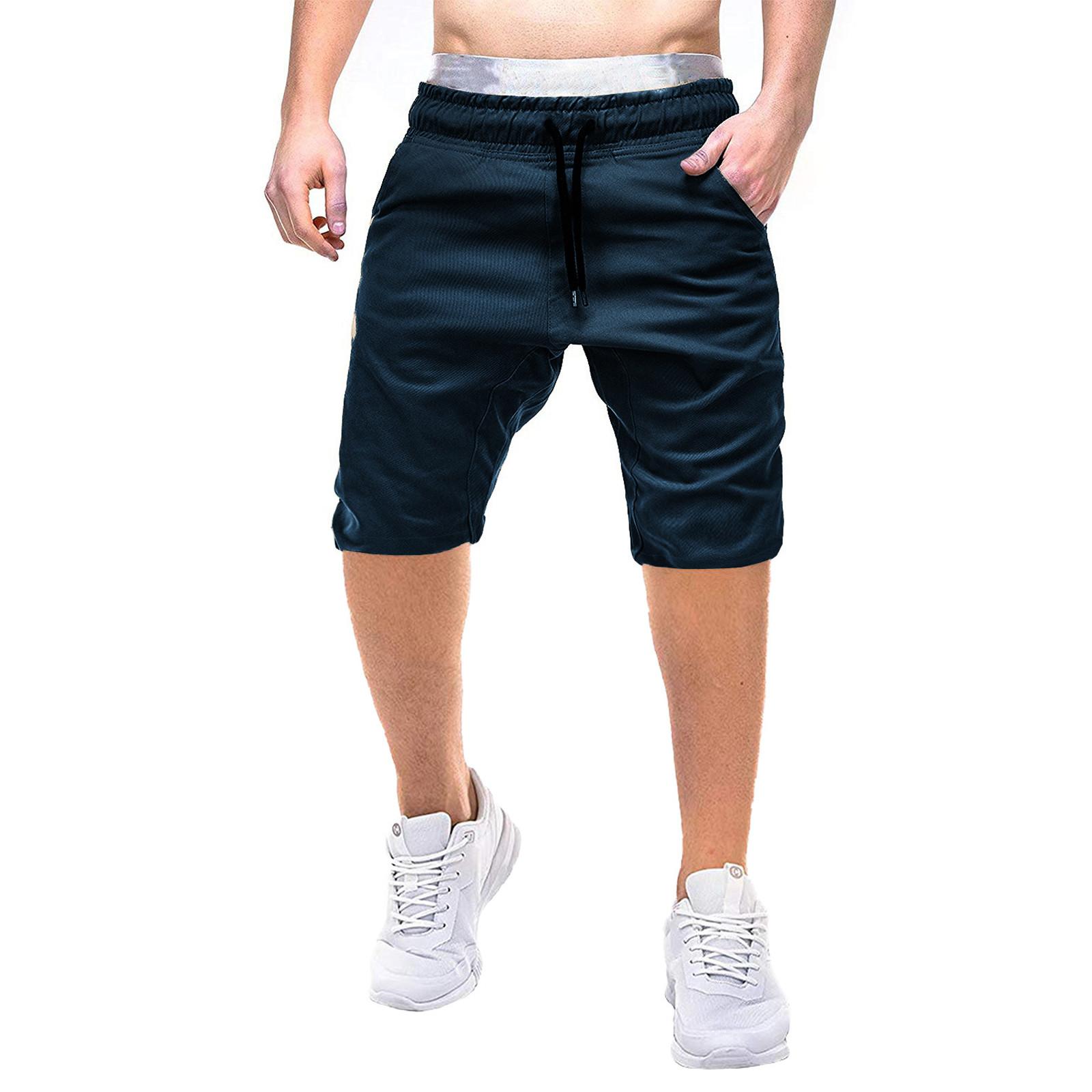 

Мужские спортивные цветные повязки, повседневные свободные спортивные штаны, шорты на шнуровке, брюки XXXL тёмно-синий