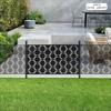 Modern Geometric Laser-Cut Privacy Screen Panel, Decorativ Room Divider, Garden Patio Fence Partition, Black Steel Mesh Design