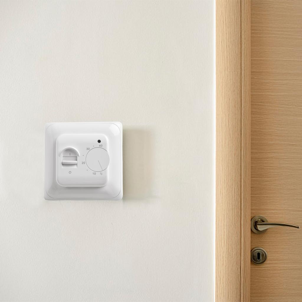 Mechanical Floor Heating Thermostat 220 Volt 16 Amp with External Sensor and Temperature Range Control for Indoor Use